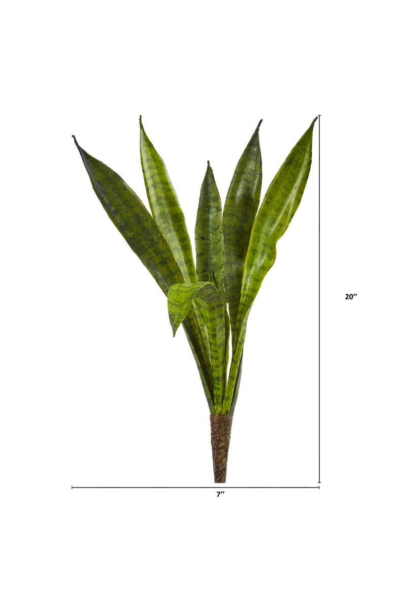 NEARLY NATURAL 20-in Artificial Sansevieria Snake Plant, Alternate, color, Green