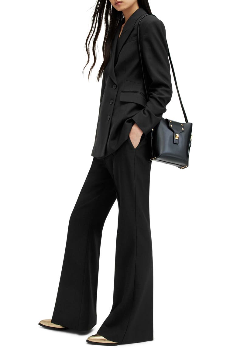 Seven Double Breasted Blazer, Alternate, color, BLACK