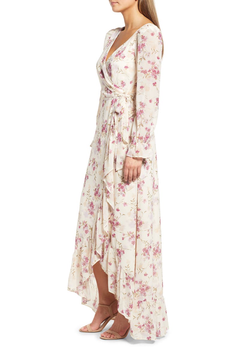 WAYF The Emery Faux Wrap Long Sleeve Floral Maxi Dress, Alternate, color,