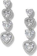 Nadri Le Bisou Halo Heart Linear Drop Earrings