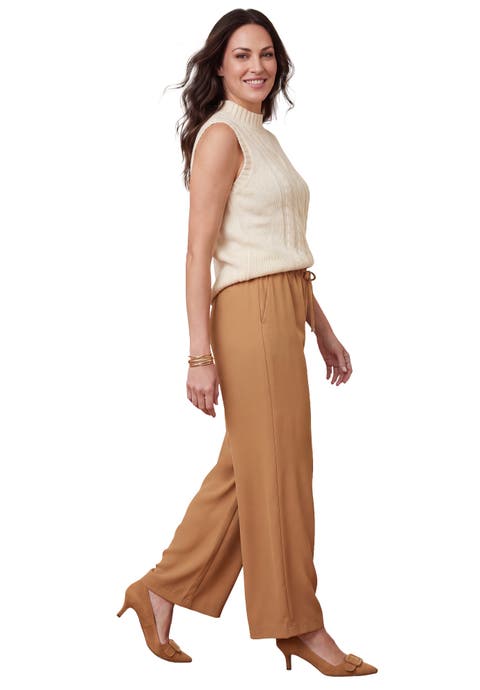 The Effortless Drawstring Wide Leg Pant (plus)