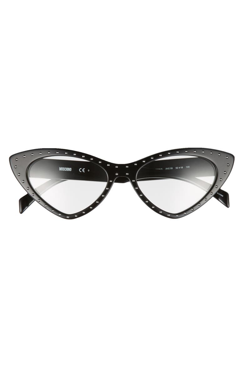 52mm Cat's Eye Sunglasses, Alternate, color, BLACK/ GOLD