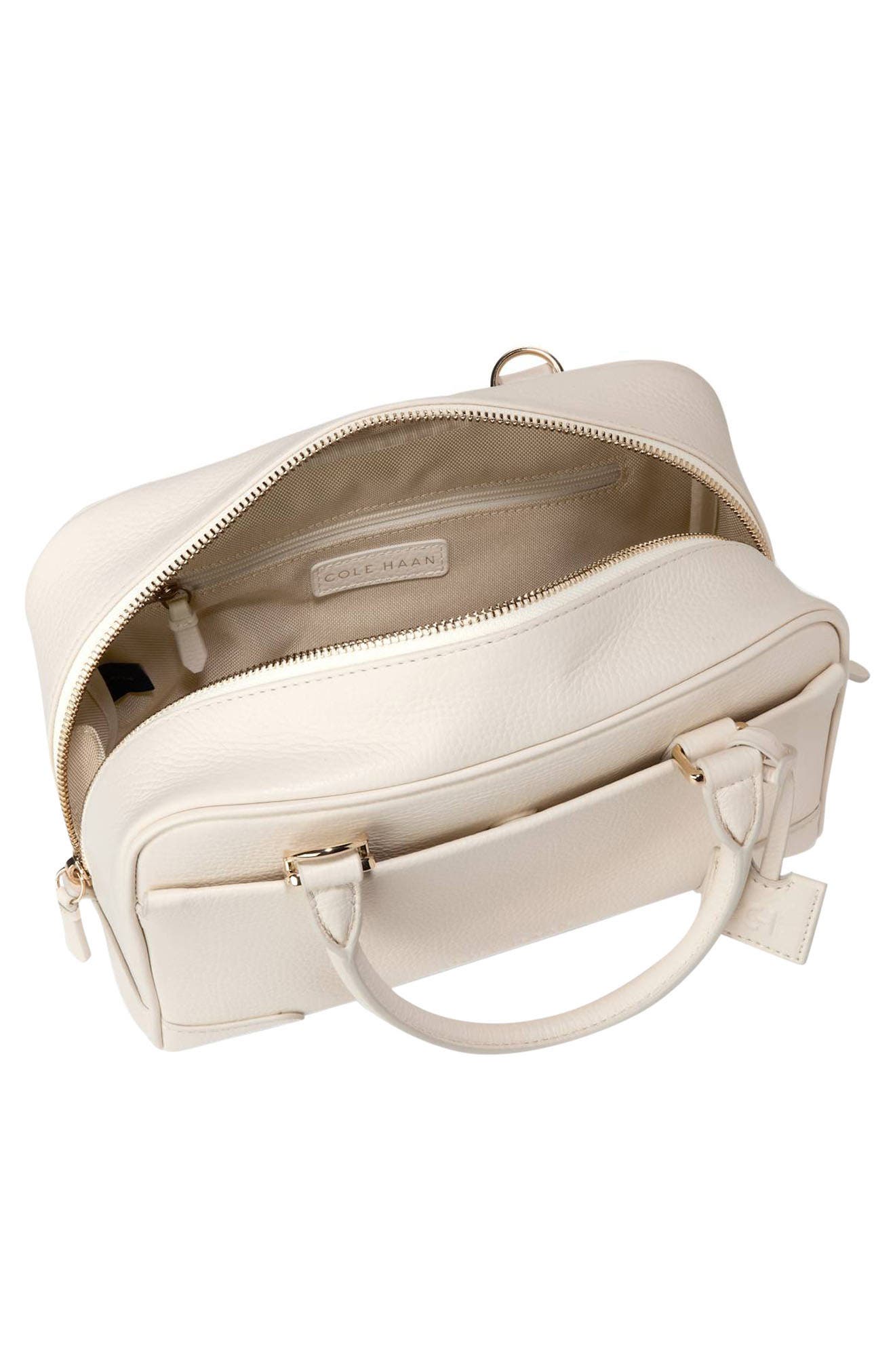 Cole Haan Beverly Small Leather Satchel, Alternate, color, Ivory