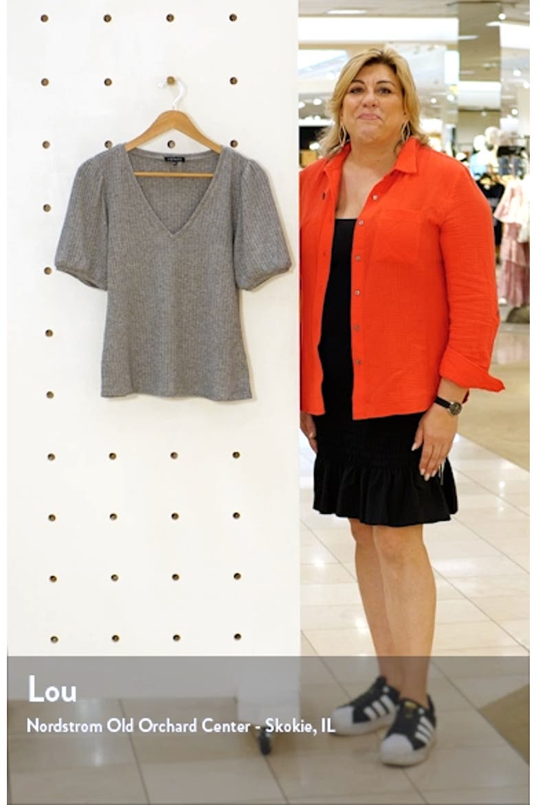 Puff Sleeve Rib Knit Top video