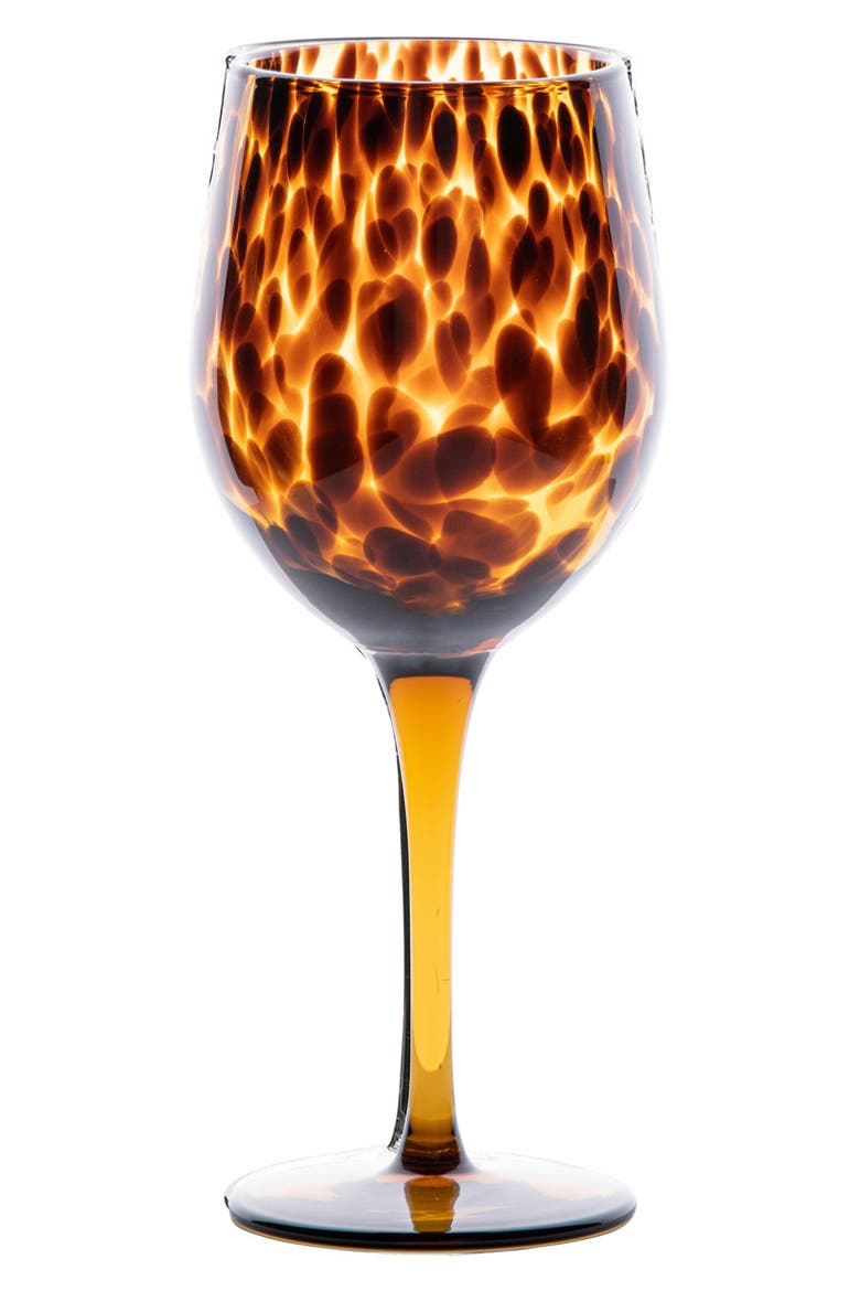 Puro Tortoiseshell Pattern Wine Glass, Main, color, BROWN