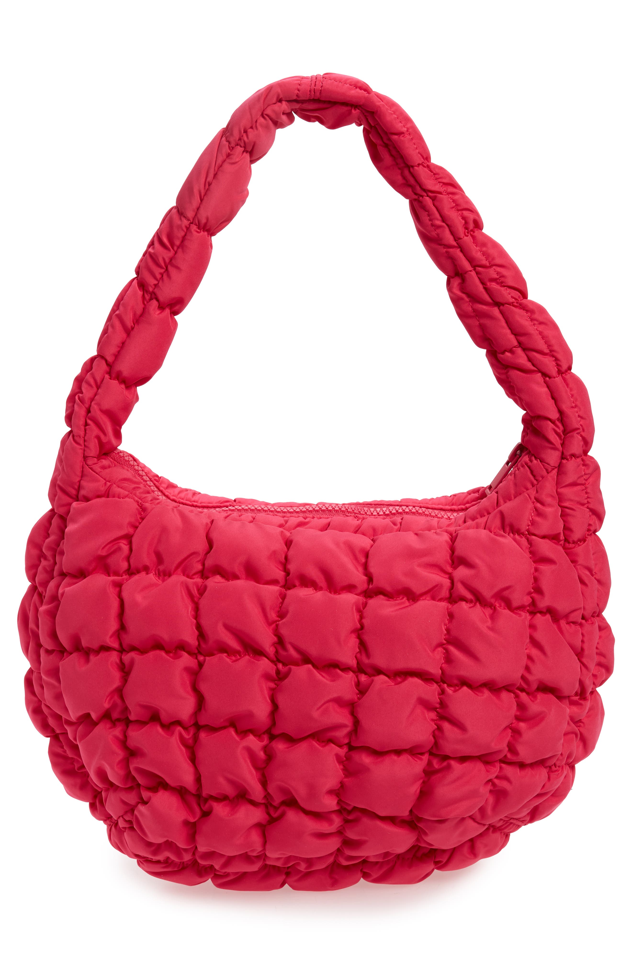 Quilted Recycled Polyester Shoulder Bag, Alternate, color, PINK