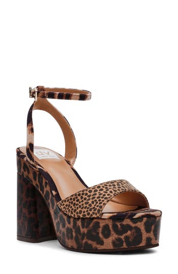 Dolce Vita Dv By  Wizzard Ankle Strap Platform Sandal In Animal Print