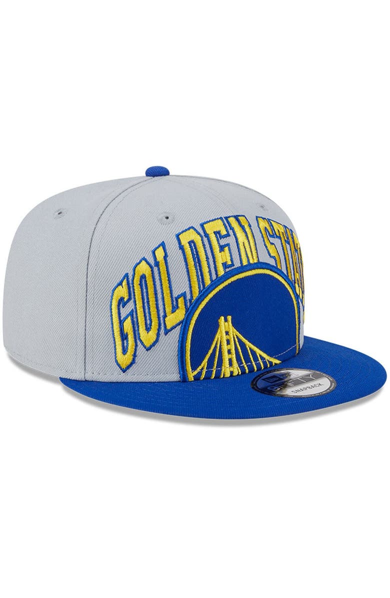 New Era Men's New Era Gray/Royal Golden State Warriors Tip-Off Two-Tone 9FIFTY Snapback Hat, Alternate, color, Gray