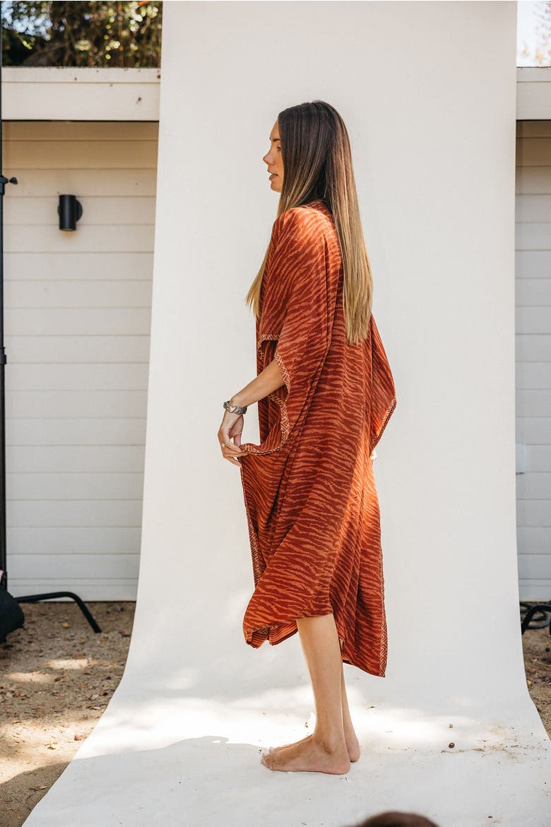 Long Caftan Stella, Alternate, color, Red