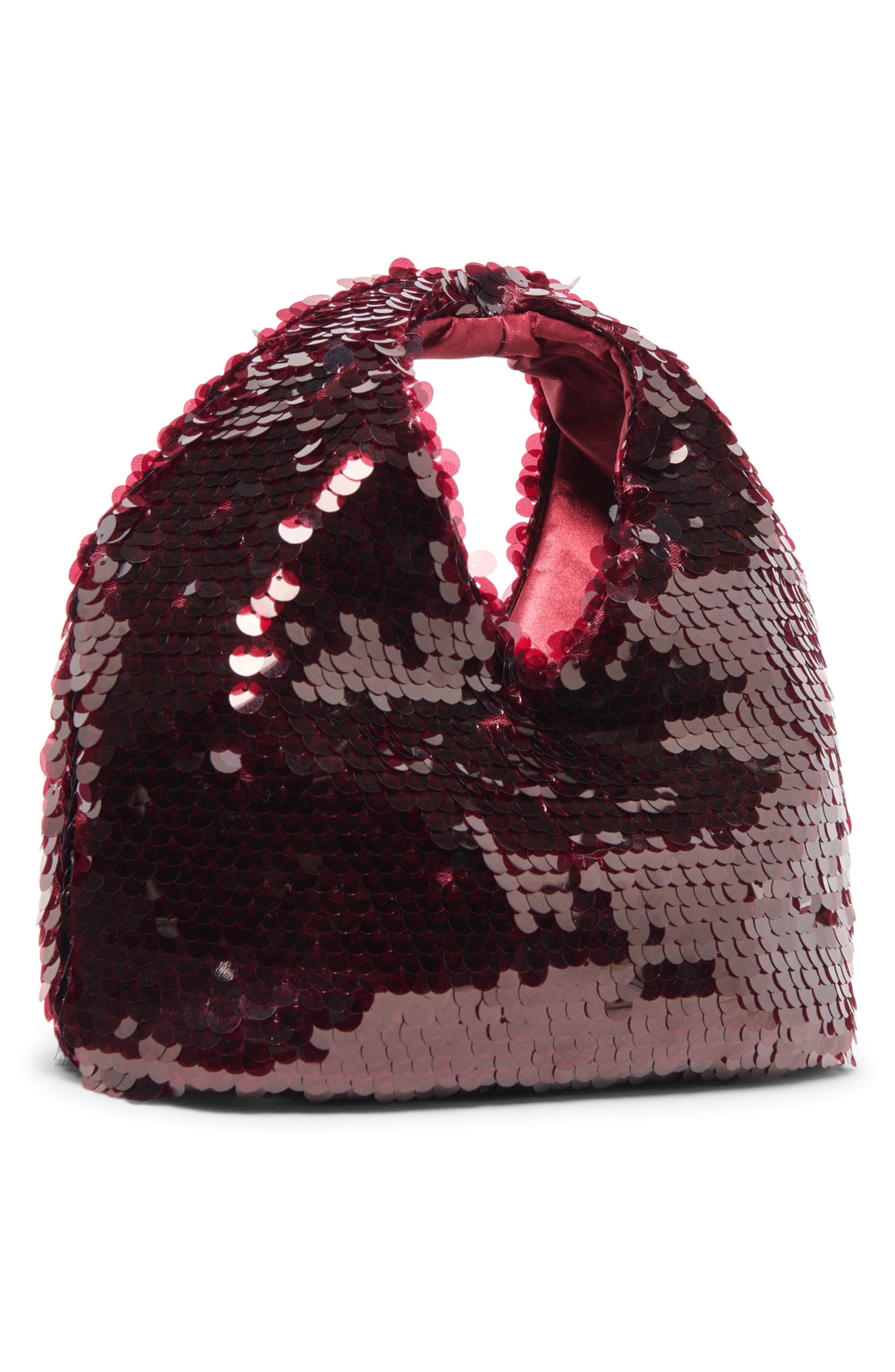 Dahlia Sequin Shoulder Bag, Alternate, color, BURGUNDY