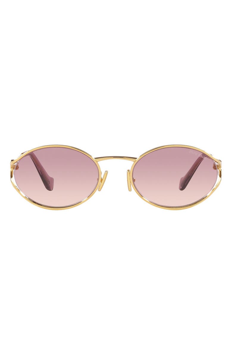 Miu Miu 54mm Gradient Oval Sunglasses, Main, color, Gold