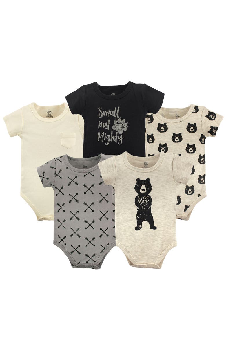 Yoga Sprout Soft Cotton Rompers, Main, color, Bear Hugs