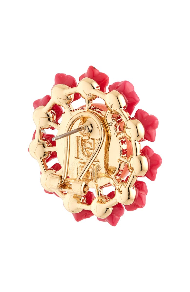 Carolina Herrera Flower & Cabochon Stud Earrings, Alternate, color, Pink Multi