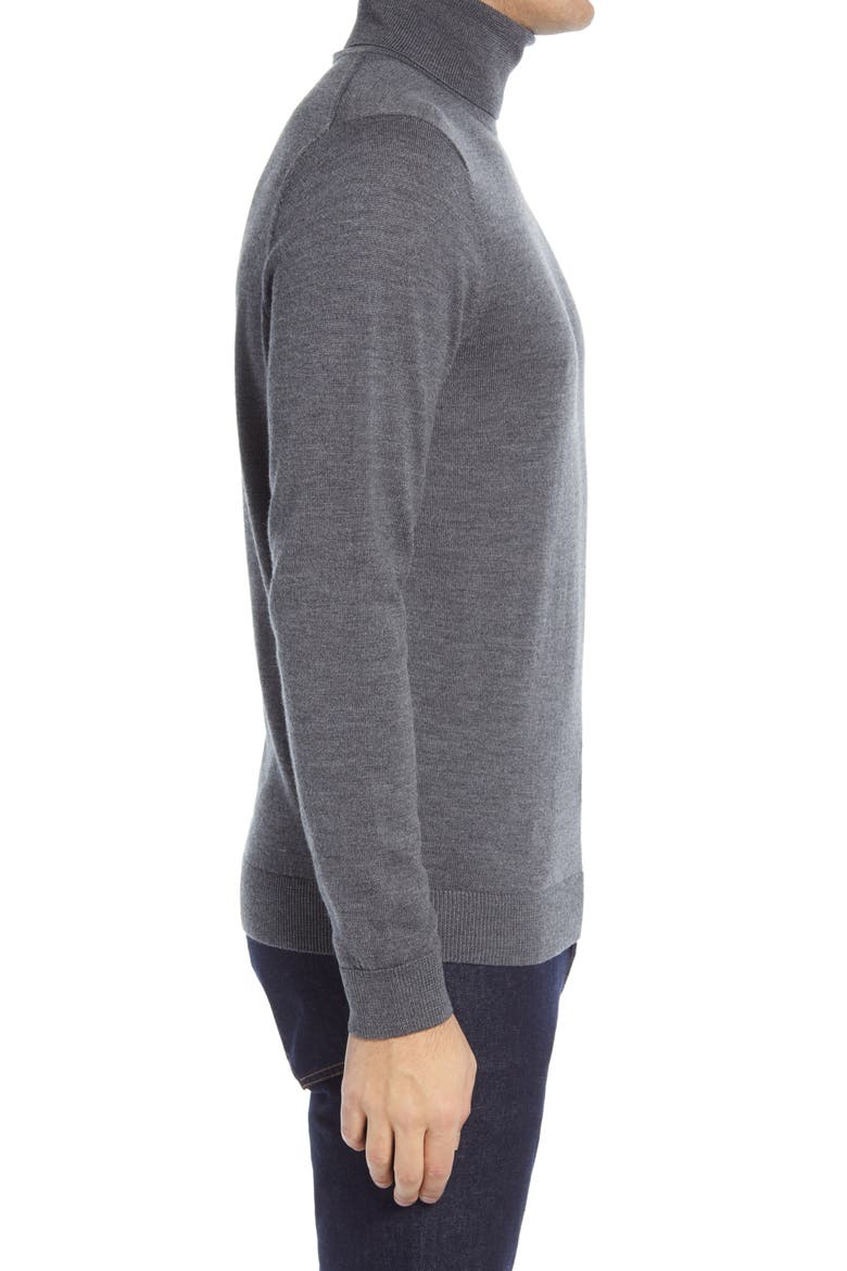 Washable Merino Wool Turtleneck, Alternate, color, GREY MAGNET HEATHER