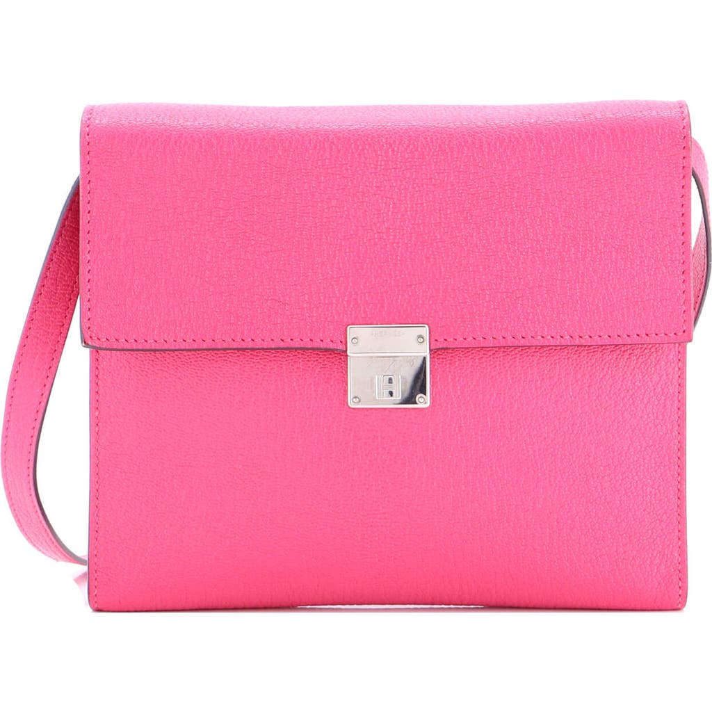 Pre-owned Hermes Hermes Clic Wallet On Strap Chevre Mysore 16 In Pink