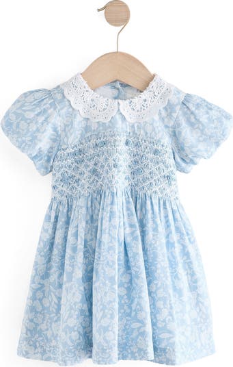 Kids' Ditsy Smocked Cotton Dress