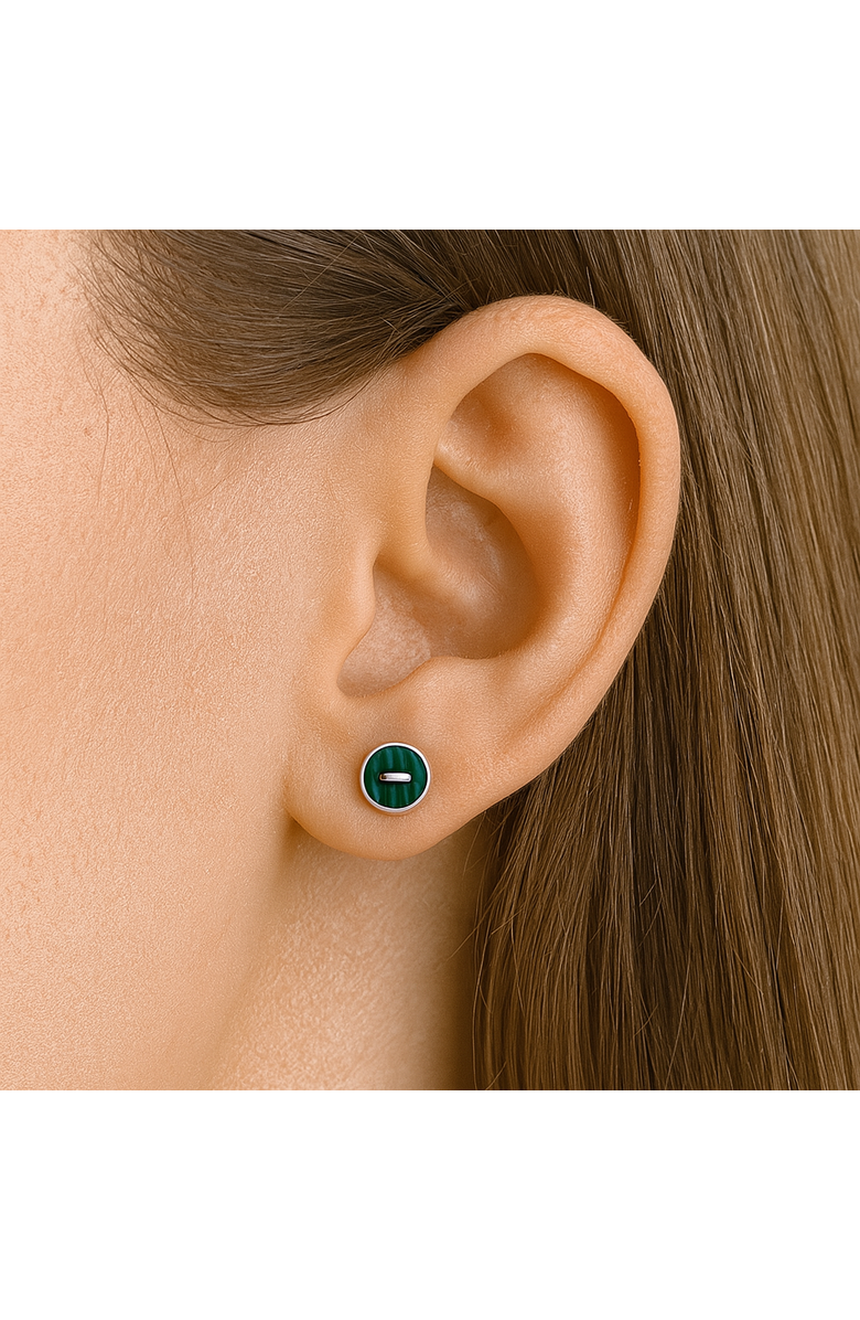 Donatello Gian Sterling Silver Malachite Button Studs, Alternate, color, Green