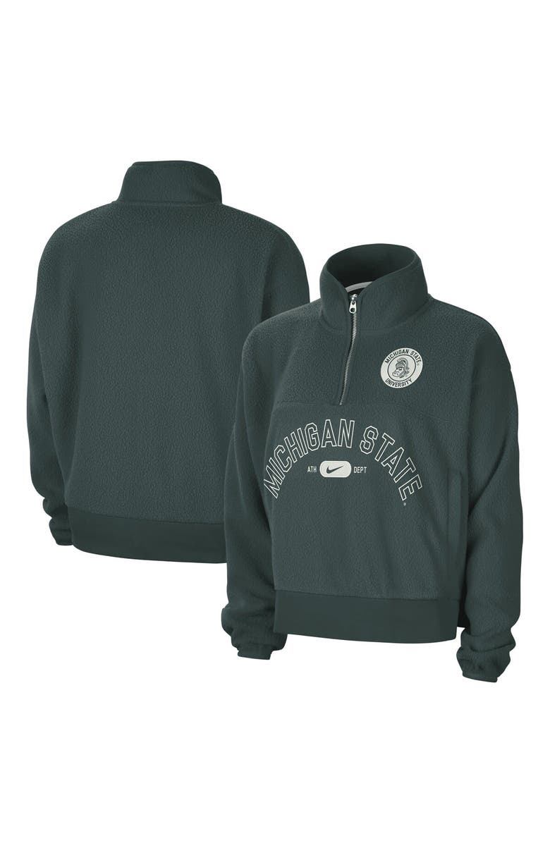 Nike Women's Nike Green Michigan State Spartans Fly Fleece Quarter-Zip Jacket, Main, color, Green