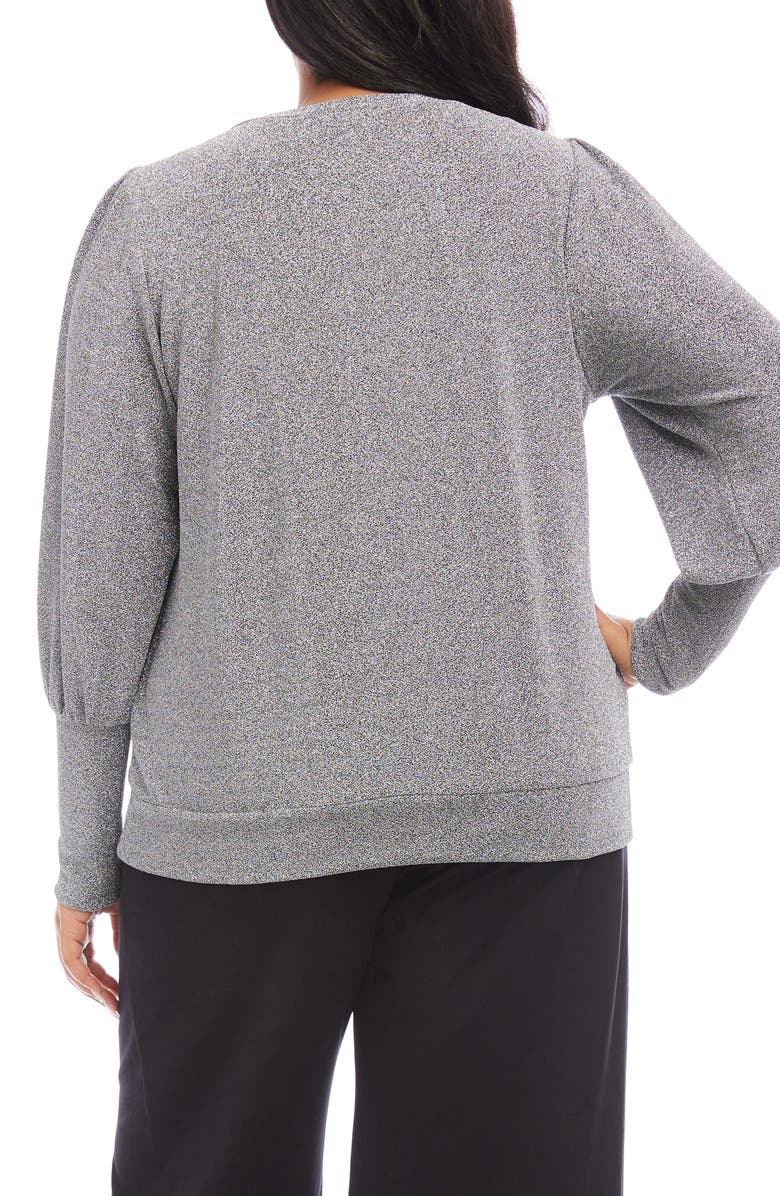 Karen Kane Metallic Knit Balloon Sleeve Top, Alternate, color,