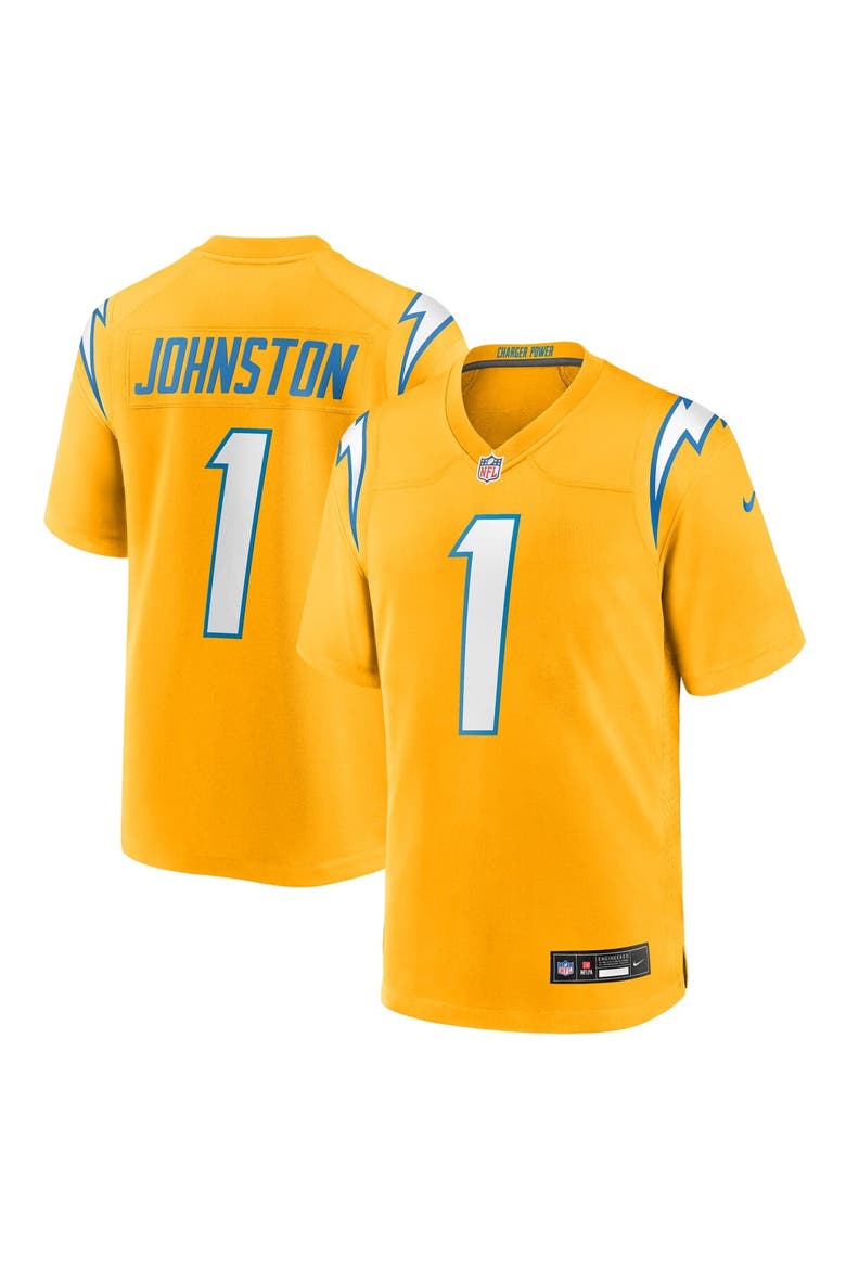 Men's Nike Quentin Johnston Gold Los Angeles Chargers Alternate Charger Power Game Player Jersey, Main, color, Gold