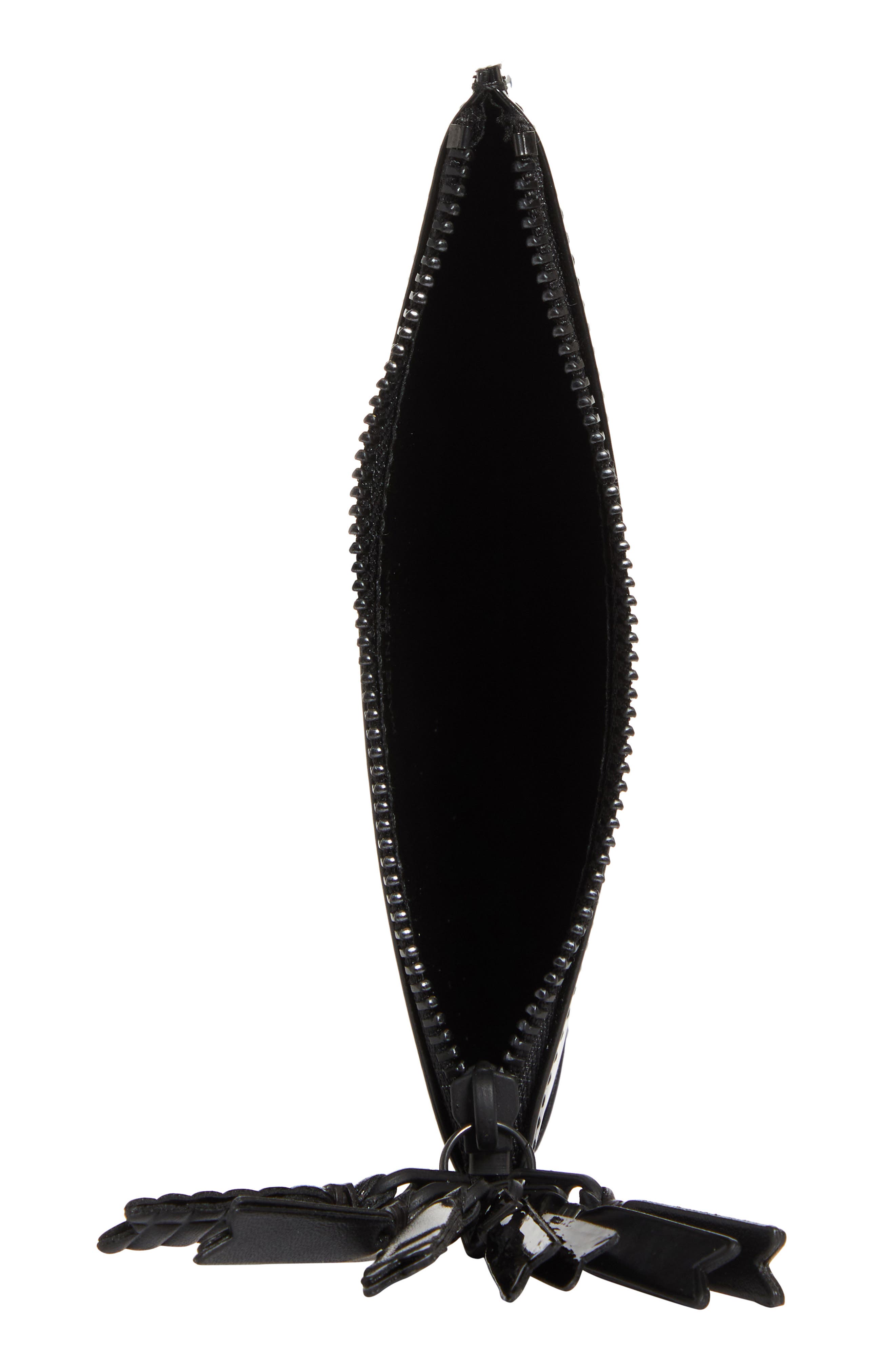 Comme des Garçons Wallets Small Zipper Medley Leather Pouch, Alternate, color, Black