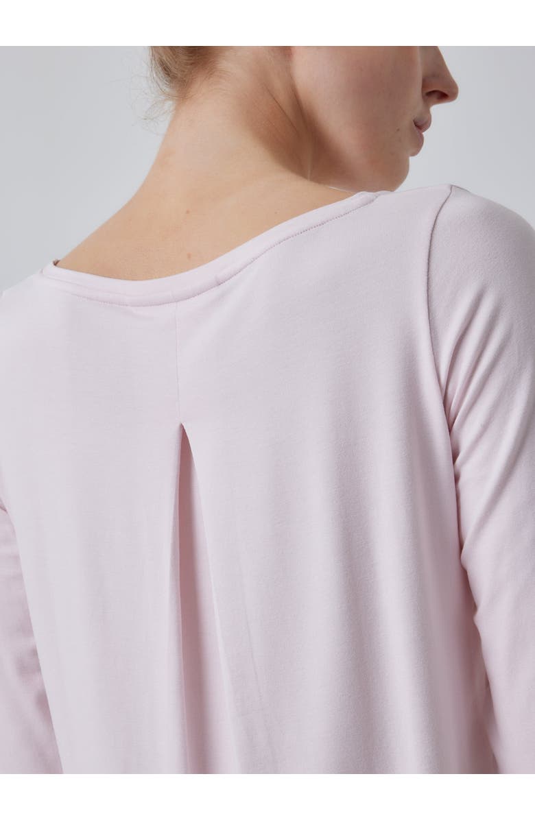 Majestic Filatures Soft Touch 3/4 Sleeve Pleated Back Crewneck Top, Alternate, color, Petale