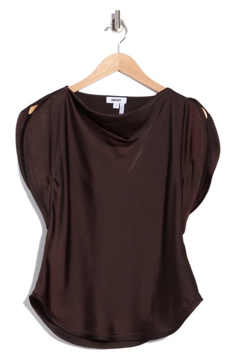 Satin Flutter Sleeve Top