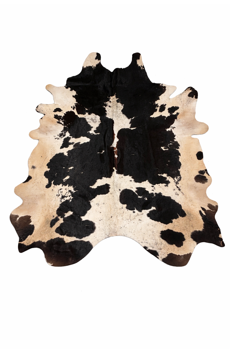Rhacam Eco Hides Audrey Black and white Cowhide Rug 7'10" × 6'0", Main, color, Black/White