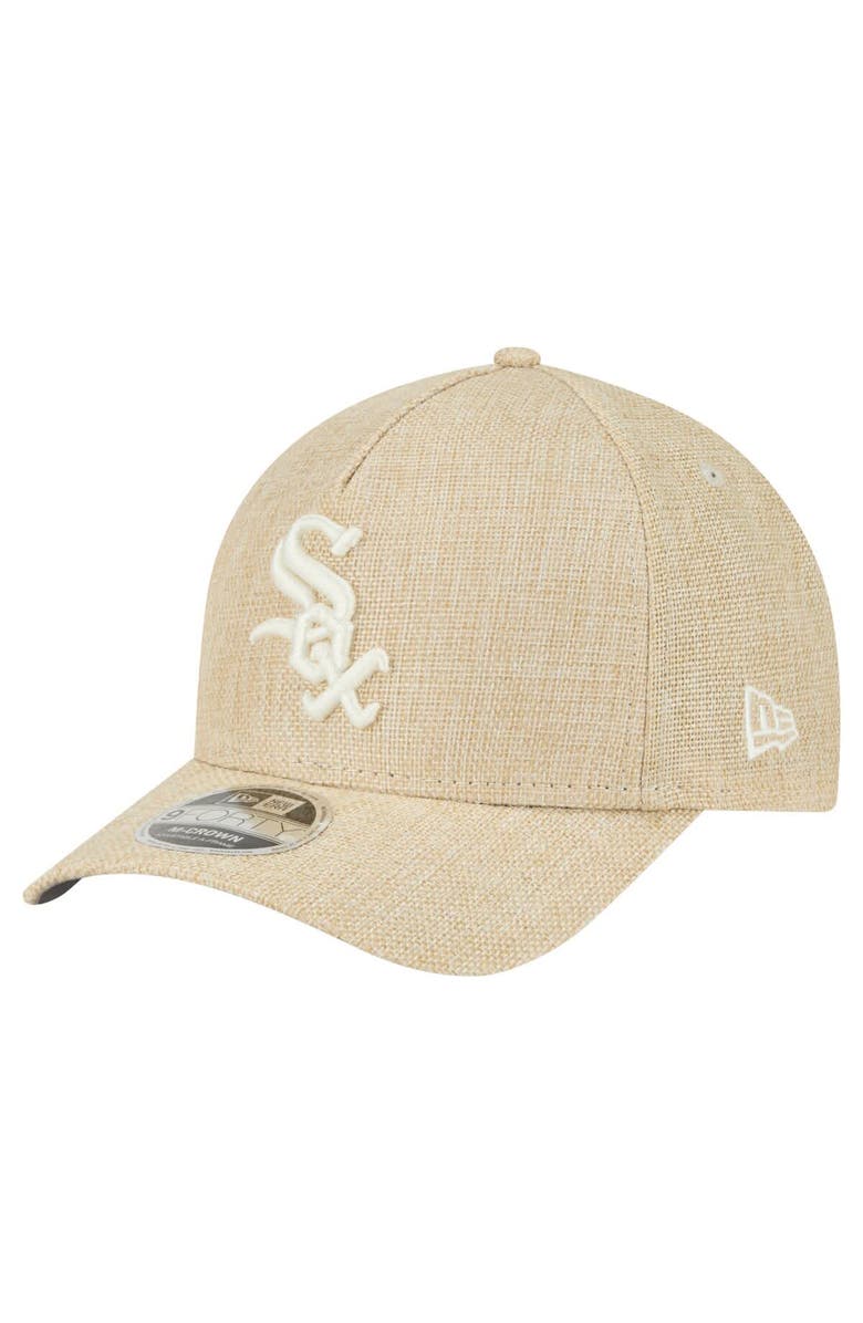 New Era Men's New Era Beige Chicago White Sox Cotton Weave M-Crown A-Frame 9FORTY Adjustable Hat, Main, color, Beige