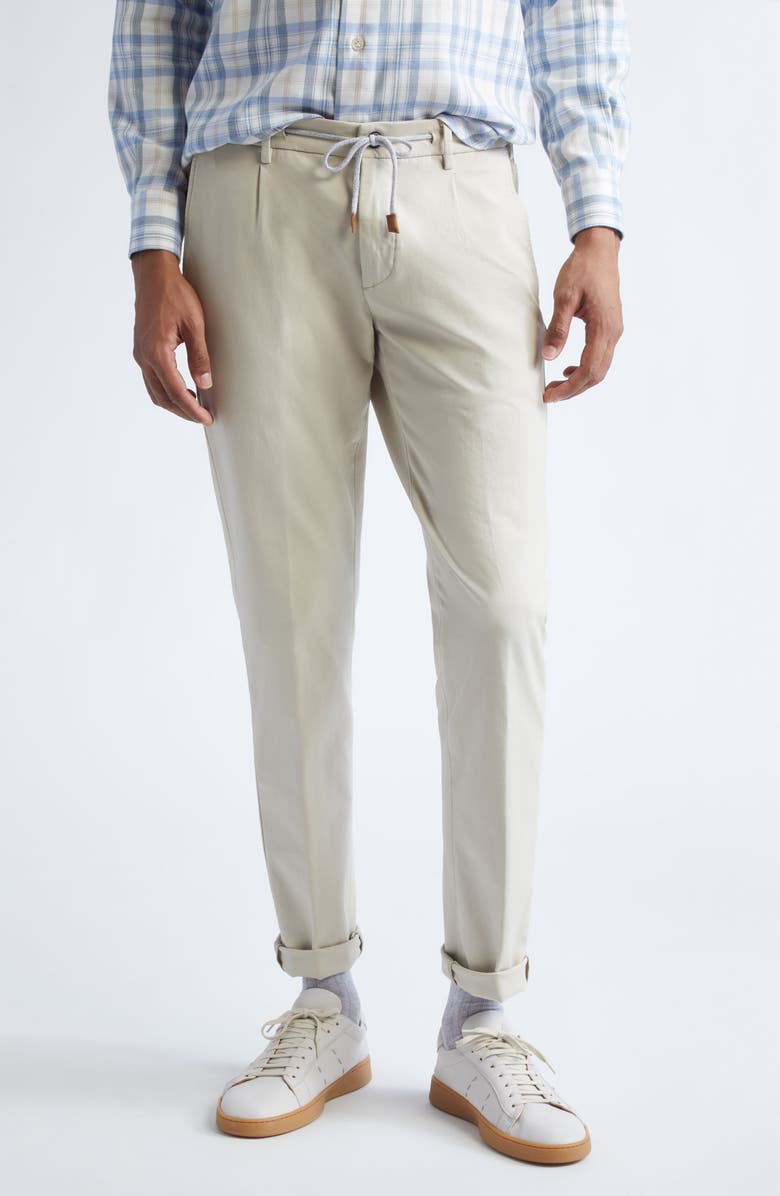 Eleventy Stretch Cotton Blend Joggers, Main, color, Sand