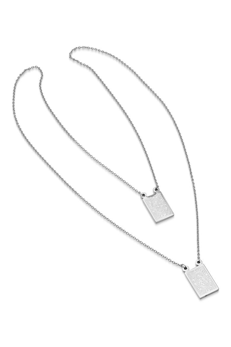 Dual Religious Pendant Necklace, Alternate, color, METALLIC