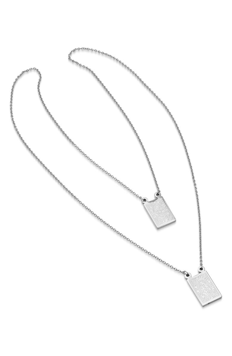 HMY JEWELRY Dual Religious Pendant Necklace, Alternate, color, Metallic