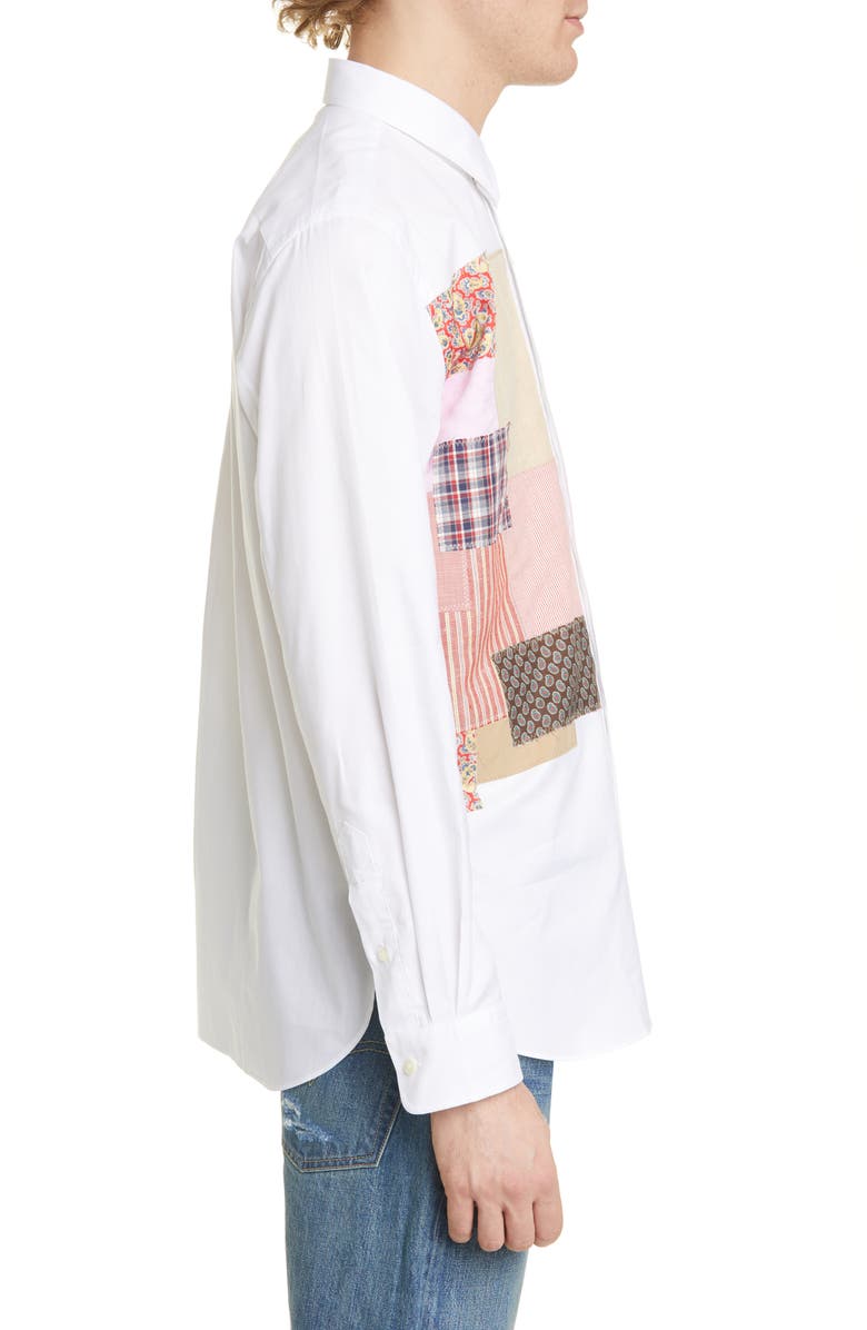 Junya Watanabe Patchwork Long Sleeve Button-Up Shirt, Alternate, color,