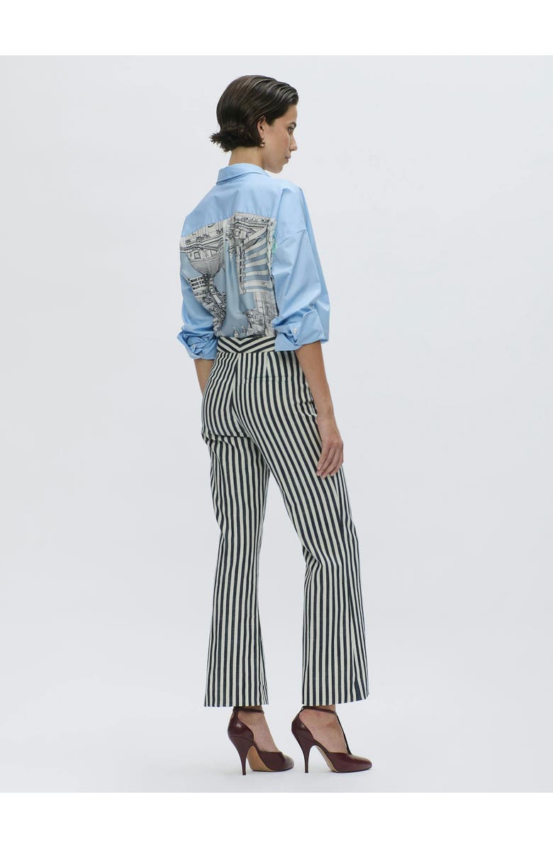 Callas Milano LOLA Denim stripes crop pant, Alternate, color, Blue