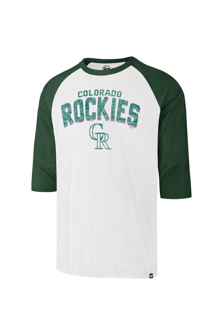 Men's '47 Cream Colorado Rockies City Connect Crescent Franklin Raglan 3/4-Sleeve T-Shirt, Alternate, color, Cream