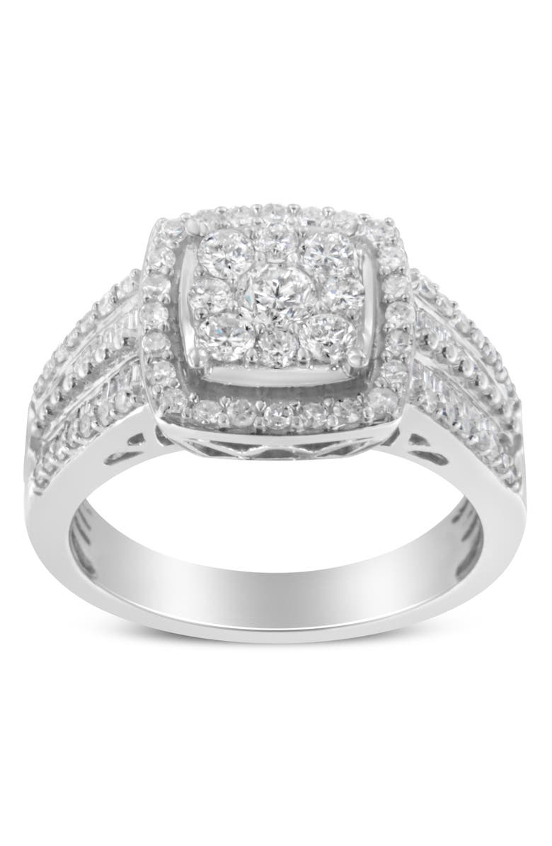 Haus of Brilliance 10K White Gold 1.0 Cttw Diamond Cluster Ring, Alternate, color, White Gold