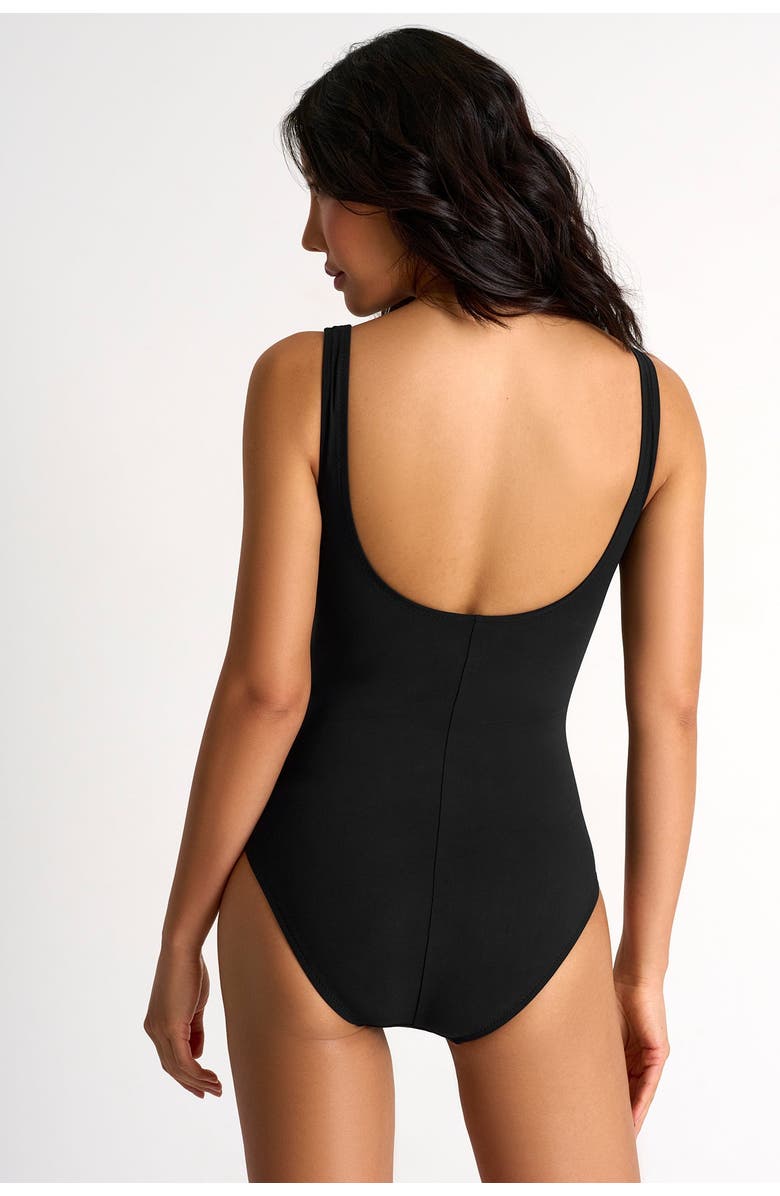 SHAN Classic Criss-Cross Swimsuit, Alternate, color, Black