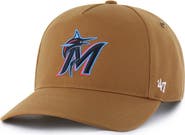 CARHARTT X 47 Men's Carhartt x '47  Brown Miami Marlins Hitch Adjustable Hat