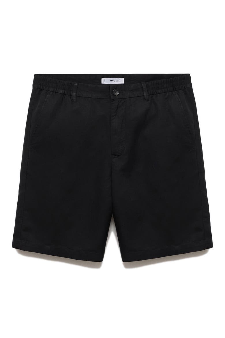 Elastic Waist Shorts, Alternate, color, BLACK