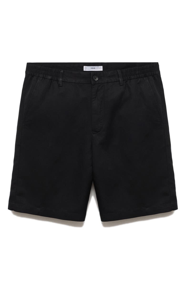 MANGO Elastic Waist Shorts, Alternate, color, Black