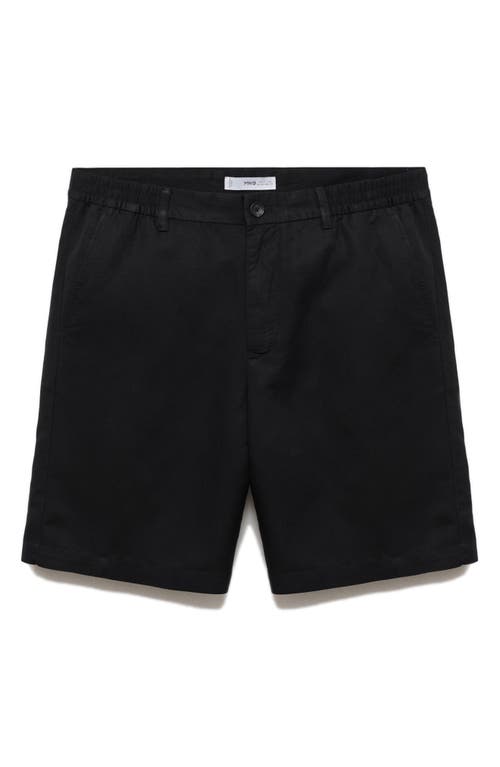 Mango Elastic Waist Shorts In Black