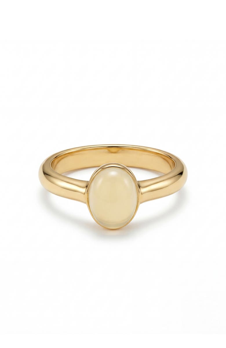 seree Halo White Chalcedony Cabochon Ring, Main, color, Gold