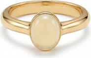 seree Halo White Chalcedony Cabochon Ring