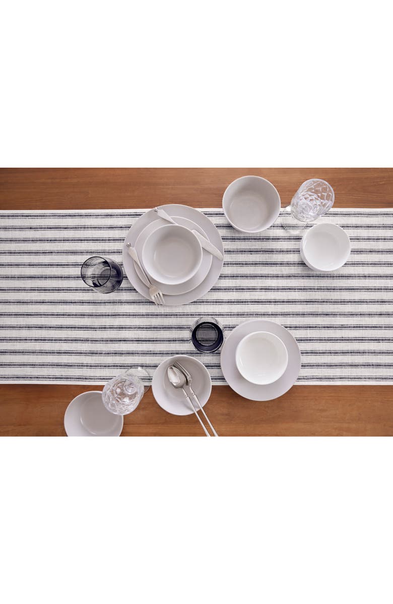 Solino Home Linen Table Runner for Dining Table, Holiday and Everyday Table Decor - Capri Ticking Stripe, Alternate, color, 