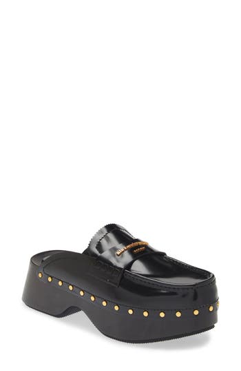 Alexander Wang Carter Platform Loafer Mule In Black