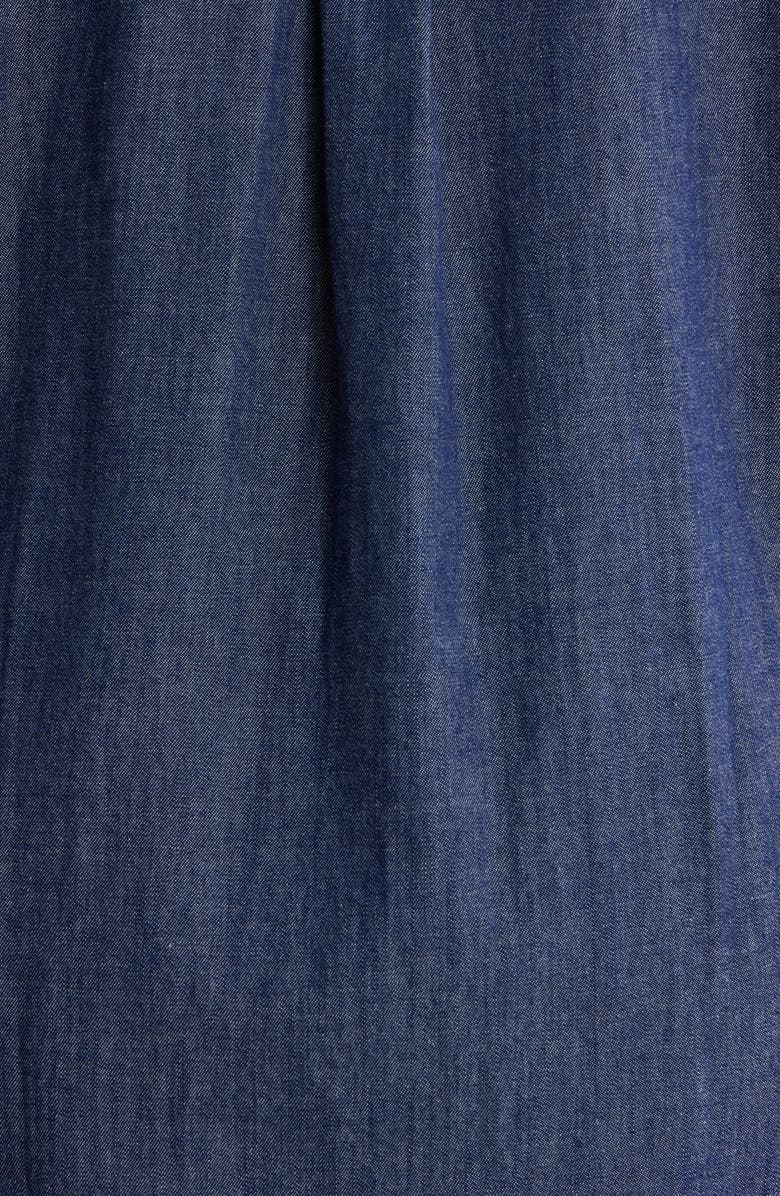 Eileen Fisher Classic Collar Organic Cotton Denim Button-Up Shirt, Alternate, color, Dark Indigo