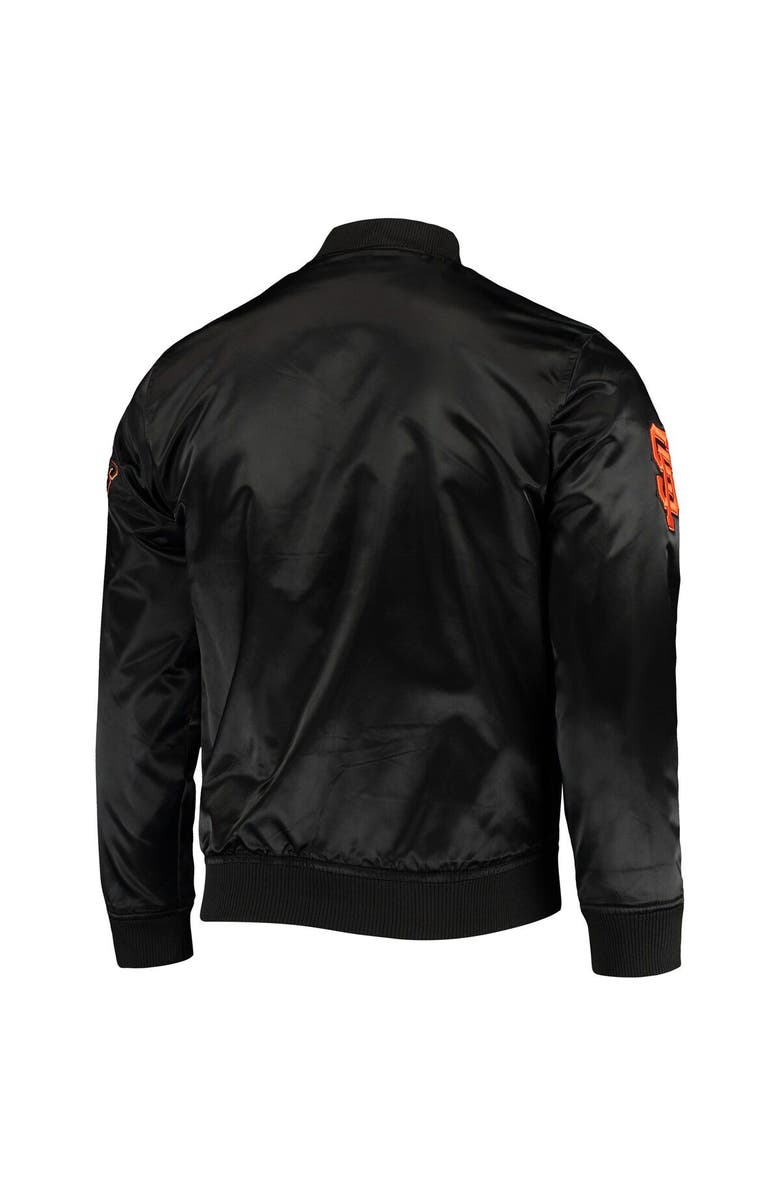 PRO STANDARD Men's Pro Standard Black San Francisco Giants Wordmark Satin Full-Snap Jacket, Alternate, color,