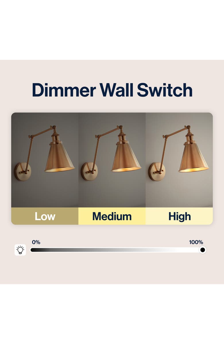 JONATHAN Y Rover Adjustable Arm Metal LED Wall Sconce, Alternate, color, Brass Gold