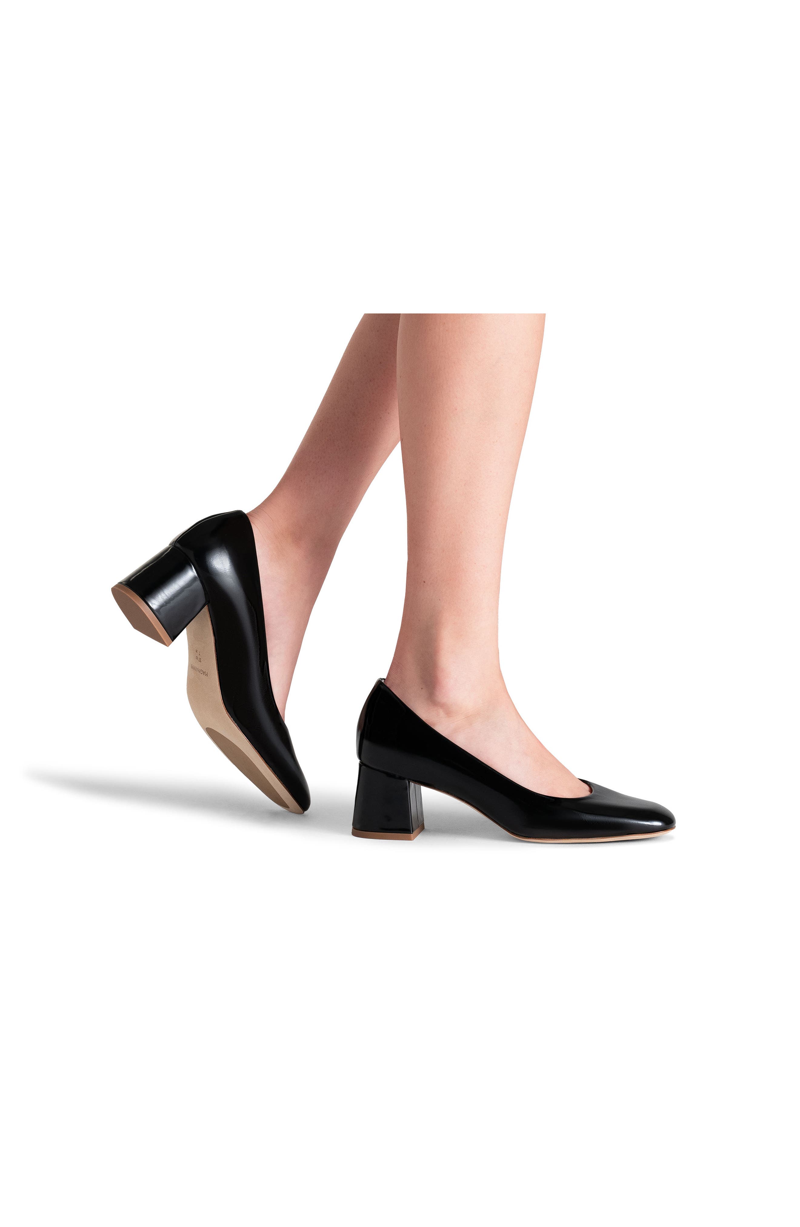 Magnanni Stasia Block Heel Pump, Alternate, color, Black