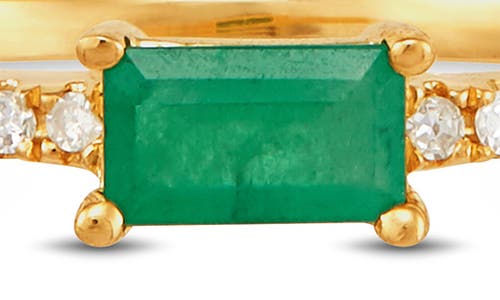 Frankie & Zoe Emerald & Diamond Ring In Gold